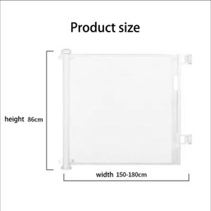 Barrière de sécurité intérieure et extérieure Fournitures pour animaux de compagnie Clôture pour animaux de compagnie Maille rétractable Barrière réglable pour bébé - Product Image 6