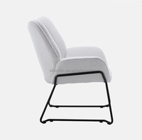 Rembourré Moderne Nordique Tufté Canapé Chaise Tissu Velours Fauteuil Salon Métal Jambes Canapé Chaise KD Grand Chargement Accent Cair