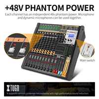 Console de mixage numérique XTUGA TFB-16 16 canaux, entrées micro 30 dBu, égaliseur 15 dB, plage de fréquences 20 Hz-20 kHz pour DJ professionnel
