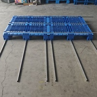 Palette en plastique antidérapante à plateau ouvert, 3 roulettes, dimensions non standard, 1100x2000mm, pour entrepôt, stockage et transport, vente en gros