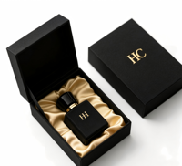 Boîte à parfum carrée rigide de luxe 50 ml en papier kraft brun avec poignée, emballage cadeau cosmétique jetable recyclé à tiroir pour échantillons