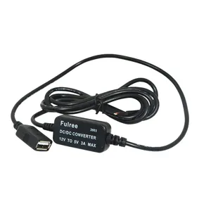 USB רכב חכם נייד טלפון מטען 12V כדי 5V 3A 15W DC DC צעד למטה באק ממיר מודול USB טעינת כבל