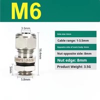 Presse-étoupe IP68 PG9 PG7 PG11 M6 M8 M10 M12 pour câble de 1-14 mm, en acier inoxydable, étanche, connecteur de presse-étoupe métallique