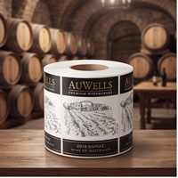 Étiquettes adhésives en rouleau personnalisées en aluminium gaufré à chaud, résistantes à l'huile, pour bouteilles de vin, promotion supermarché