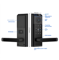 Kunci Pintu Pintar WiFi Tuya 2026 dengan Biometrik Sidik Jari, Kamera Lubang Intip HD, Pegangan Cloud, Akses Tanpa Kunci untuk Apartemen dan Rumah
