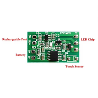 Vente en gros de cartes de circuits imprimés rechargeables USB 5V sans soudure carte de contrôle PCB CCT couleur unique pour lampes de nuit en bois à capteur tactile bricolage