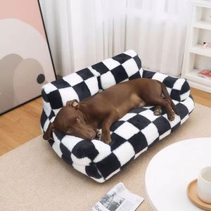 Fashionable and Modern Plush <b>cat</b> Bed with Removable and Washable Cover Dog Rest and Sleep Area <b>Sofa</b> Pet Bed - Product Image 3