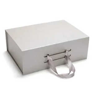 Meilleure vente 2021 — boîte en papier personnalisée, pliable et magnétique, avec ruban en soie, rigide et brillante, couleur noir, rose, blanc, gris, coffret cadeau, offre spéciale