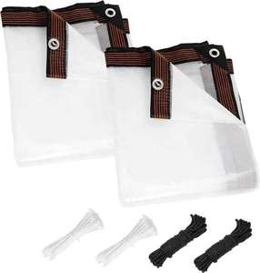 Bâche industrielle en PVC enduit transparent 510g/m², 2m, pour <span class=keywords><strong>pergola</strong></span> de jardin, auvent imperméable, couverture de balcon, protection pour plantes succulentes - Product Image 3