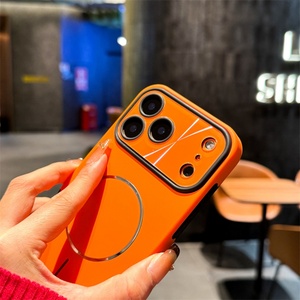 Funda magnética 2 en 1 de color sólido con ventana grande y acabado mate para iPhone 17, 16, 15, 14, 13 Pro Max, naranja, y protectores - Product Image 5
