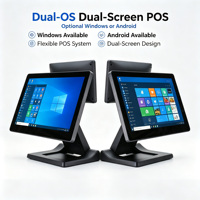 Fábrica de Sistemas POS OEM/ODM, Caja Registradora POS Plegable con Pantalla Táctil de 15.6''+10.1'', Máquina POS con MOQ Bajo para Restaurantes