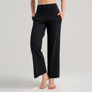 Pantalons de sport de loisirs en plein air pantalons de yoga taille haute respirants amples poches arrière pantalons décontractés droits à séchage rapide pour femmes - Product Image 6