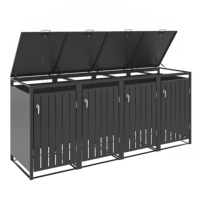 Poubelle de jardin KD Structure Wheelie Bin Storage Outdoor Waste Dustbin