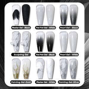 HONEY GIRL Vernis à ongles en <span class=keywords><strong>gel</strong></span> UV LED sans HEMA <span class=keywords><strong>Noir</strong></span> & Blanc 9 grilles Écologique Non toxique Vegan Longue durée - Product Image 3