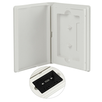 Boîtier de protection rigide en plastique pour cassette audio, blanc/noir, style rétro, pour collection de cassettes, remplacement, présentation et rangement