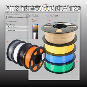 1.75mm 3D Printer PLA Filament Silk Tri Color 1kg 200C No <b>Stringing</b> Easy to Print - Product Image 2