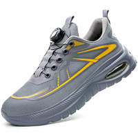 JB272 nouvelles chaussures de sécurité industrielles pour l'extérieur chaussures de sécurité respirantes et résistantes à l'usure pour hommes chaussures de sport à boutons rotatifs noirs