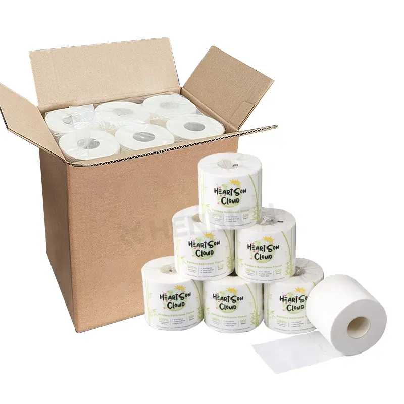 Emballage de papier de toilette en bambou, personnalisé, prix d'usine, bon marché, papier de toilette avec logo personnalisé