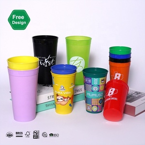 カラフルスタジアムカップカスタムロゴ再利用可能ドリンクフロストプラスチック22オンスカスタムスタジアムカップ結婚式イベントブランディングとプロモーション - Product Image 3