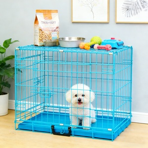 <span class=keywords><strong>Cage</strong></span> pliable en métal bleue pour chien, cages pour animaux de compagnie d'intérieur, cages pour grands chiens d'extérieur, chenils - Product Image 1
