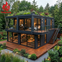 Maison préfabriquée à 2 étages, maison-conteneur moderne, maison-conteneur modulaire détachable, prix de la maison-conteneur, hôtel de luxe, 2 à 3 chambres, villa de 20 à 40 pieds