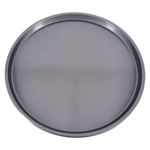 International Standard Black 0.35mm Carbon Steel Nonstick Round Large Pizza Baking <strong>Pan</strong> 33x1.5cm Dishwasher Safe Durable - Product Image 1