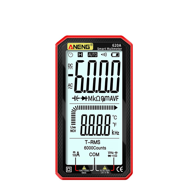 Manufactory Direct Aneng 620a Digital Smart Multimeter 6000 Counts True Rms Auto