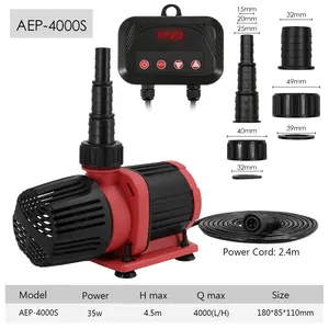 4000L/H Amphibious Aquarium Fish Tank Pump Adjustable Flow Marine Water Pump Aquarium Submersible Pumps 4.5hp