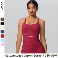 Soutien-gorge de sport léger personnalisable pour femme, effet seconde peau, sans armatures, rembourré, pour le yoga, le fitness et la gym