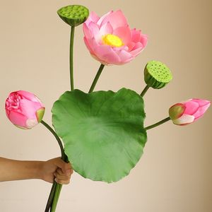 PU <span class=keywords><strong>Lotus</strong></span> Folha <span class=keywords><strong>Lotus</strong></span> Seedpod Interior Outdoor Decoração Silk Artificial <span class=keywords><strong>Lotus</strong></span> <span class=keywords><strong>Flower</strong></span> - Product Image 3