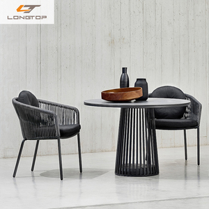 Meubles d'extérieur en rotin, chaises <span class=keywords><strong>de</strong></span> salle à manger rondes, ensembles <span class=keywords><strong>de</strong></span> <span class=keywords><strong>Table</strong></span> d'extérieur en rotin/osier, cuisine moderne pour <span class=keywords><strong>4</strong></span> <span class=keywords><strong>personnes</strong></span>, parc - Product Image 3