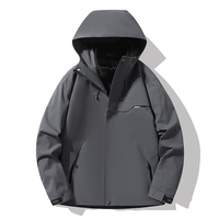 Veste polaire unisexe 3-en-1 à capuche amovible, personnalisable avec logo OEM, imperméable, coupe-vent, pour l'hiver, la randonnée en extérieur, impression sur écran