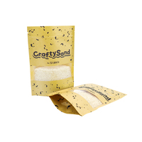 Stand up White Kraft Paper Reclosable Ziplock Plain Heat Sealable Food Packaging Doypack Pouches Bags With Matte Window