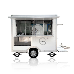 2024 2.5M Longueur Mobile Alimentaire Remorque Café Crème Glacée Chariot Hot Dog Vin Rouge Kiosques Van Camion avec Thai Crème Glacée Machine - Product Image 5