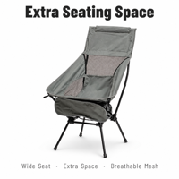 Chaise pliante Moon Chair - Cadre en aluminium léger et moderne, tissu Oxford, portable pour l'extérieur, voyages, randonnée, pêche, pique-nique, jardin, parc