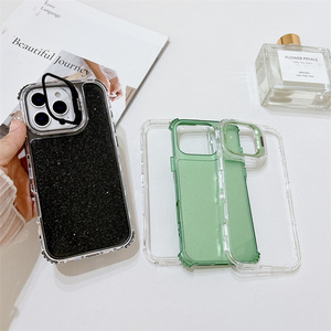 Funda 3 en 1 con soporte <span class=keywords><strong>para</strong></span> lente de cámara, diseño brillante con revestimiento de TPU y aceite en el interior <span class=keywords><strong>para</strong></span> <span class=keywords><strong>iPhone</strong></span> 15 Plus, fundas <span class=keywords><strong>para</strong></span> celular. - Product Image 1