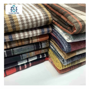 Tissu de chemise en flanelle de coton teint en fil à rayures et à carreaux avec des designs de mode Marchandises prêtes à bas prix - Product Image 1