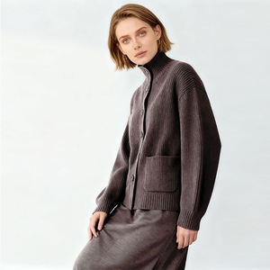 Suéter de Punto Personalizado con Diseño de Pelo de Yak para <span class=keywords><strong>Mujer</strong></span>, <span class=keywords><strong>Jersey</strong></span>, Prenda de Punto, <span class=keywords><strong>Cuello</strong></span> <span class=keywords><strong>Alto</strong></span>, Cárdigan Jacquard - Product Image 4