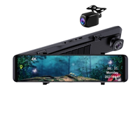 Caméra de tableau de bord de voiture 4K + 2K Caméra de tableau de bord miroir 12 pouces avant et arrière 4K avec double objectif Wifi GPS Miroir vision nocturne moniteur de stationnement