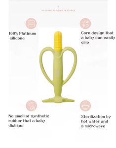Mordedor de bebé flexible en forma de maíz de silicona platino - Product Image 4