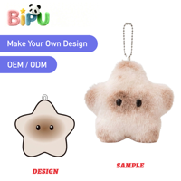 Porte-clés en peluche Capybara en forme d'étoile personnalisé OEM BIPU, breloque de sac en forme d'ours ou de cochon moelleux, pendentif animal en peluche de dessin animé en coton PP, faible MOQ