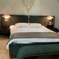 Muebles italianos Modernos Personalizados King Size Juegos de dormitorio de madera de cuero Cama de lujo para muebles de hoteles