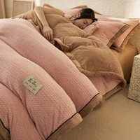 RTS Parure de Lit Polaire Velours Épaisse, Housse de Couette Réversible Taille Double ou King, Linge de Lit Polaire Doux pour la Maison