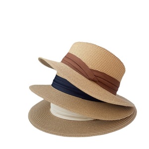 Sombreros de paja de tapa plana personalizados al por mayor sombrero de paja de papel de verano de alta calidad sombrero de paja visera de playa de verano GORRA DE PAJA - Product Image 1