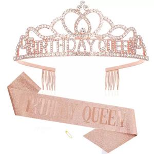 Novedades, Corona de Diamantes de Cumpleaños, Tiara de Princesa <span class=keywords><strong>para</strong></span> Niña, Cinturón con Correa <span class=keywords><strong>para</strong></span> Decoración de Fiestas - Product Image 4