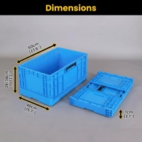 Caisse en plastique à parois solides pliable et empilable, conteneur pliable pour la logistique UE, avec poignées pour le stockage en entrepôt