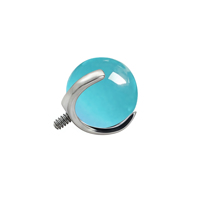 Lotus Wholesale - Boules d'opale brillantes en forme de griffe, bijoux de piercing avec filetage interne en titane