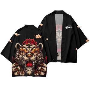 Cardigan en polyester pour <span class=keywords><strong>homme</strong></span>, robe <span class=keywords><strong>Yukata</strong></span> Harajuku, robe kimono traditionnelle japonaise à motif tigre pour adultes - Product Image 1