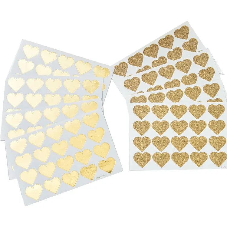 Maatwerk Hart Folie Papier Sticker Rose Gold Glitter Sticker 1Set Voor Scrapbook Decoratie