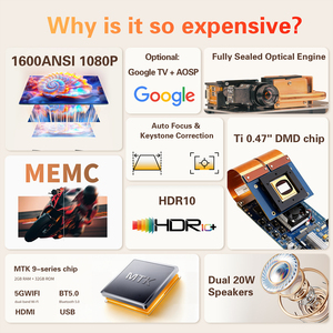Projecteur portable DLP Android 13 OEM/ODM, résolution native 1080P pour cinéma maison, jeux et films, logo et écran de démarrage personnalisés - Product Image 3